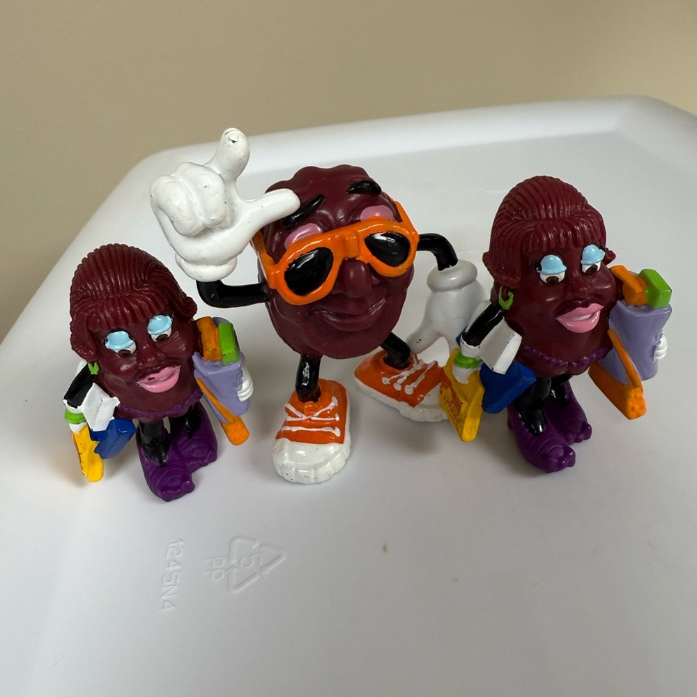Set of three Hardees vintage California Raisin Calrab figures
